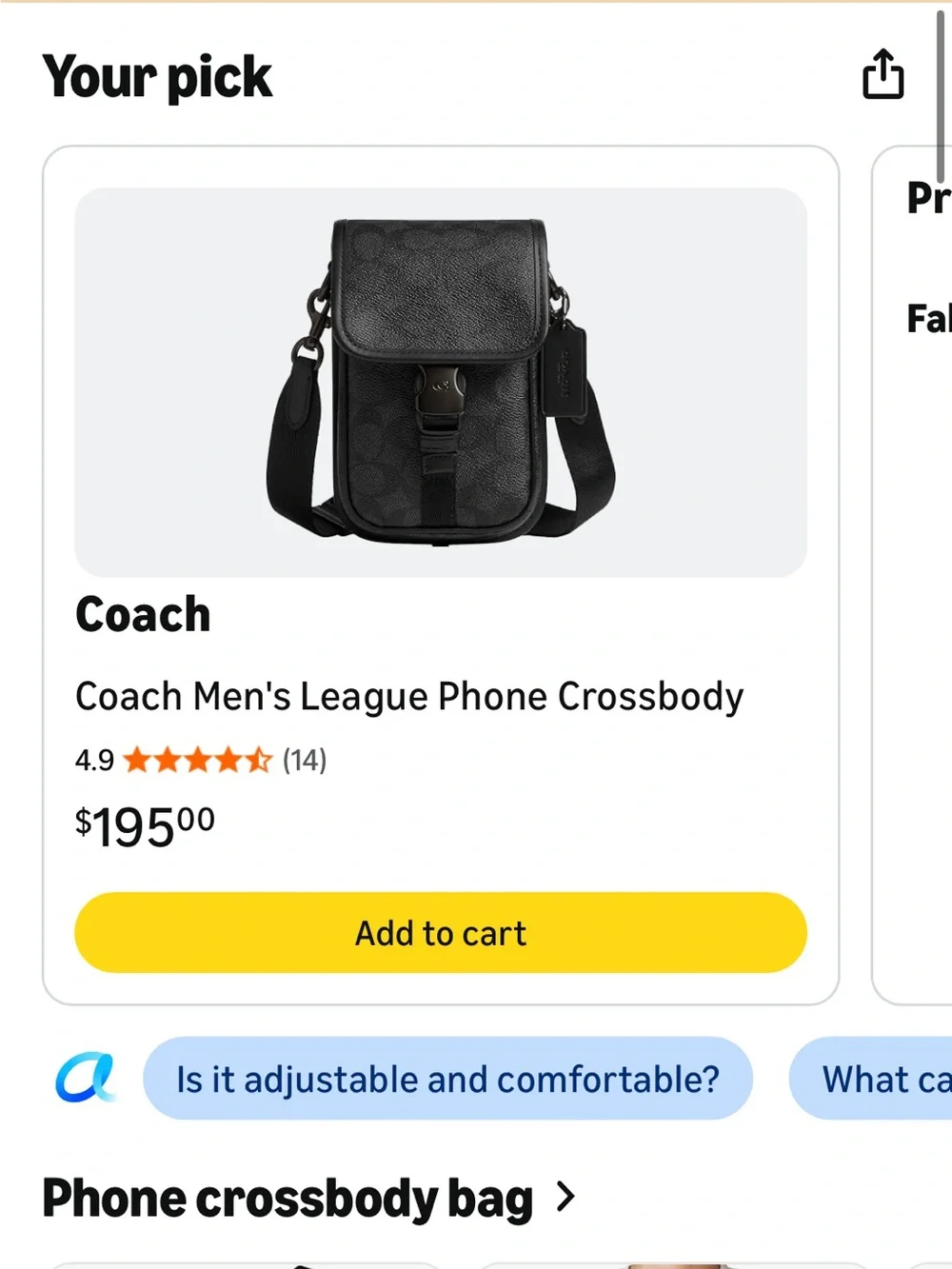 Coach Black Signature Monogram Crossbody Pouch